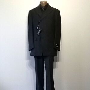 Godfather Style 3pc Men's Black Couture Suit by I.C. CANTO